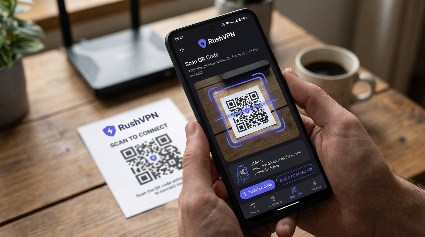 استيراد ملف التعريف عبر مسح QR في العميل.